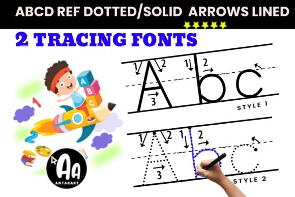 The Arrows Lined Letter Tracing Font: A Maker's Dream Typeface